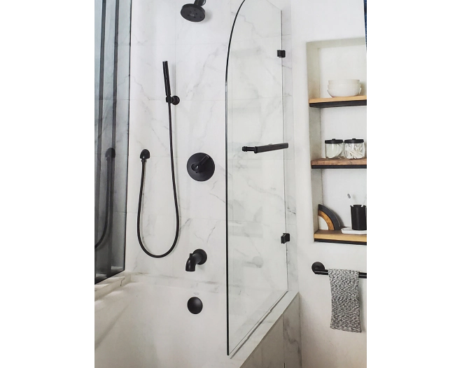 interior of a white remodeled shower